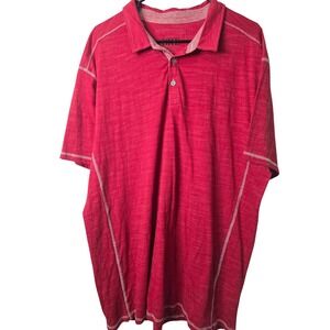 BKE Mens Red Slub Knit Short Sleeve Polo Shirt XXL KYB8-0595P